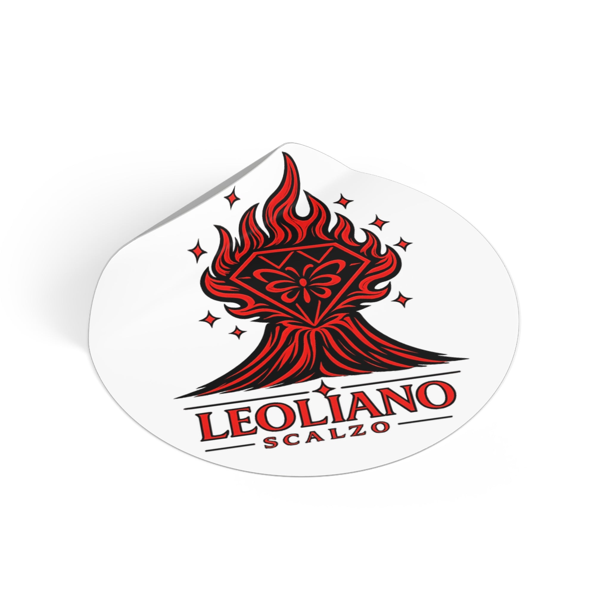 Leoliano Scalzo – Sticker Tondo - Logo Volcano Diamond