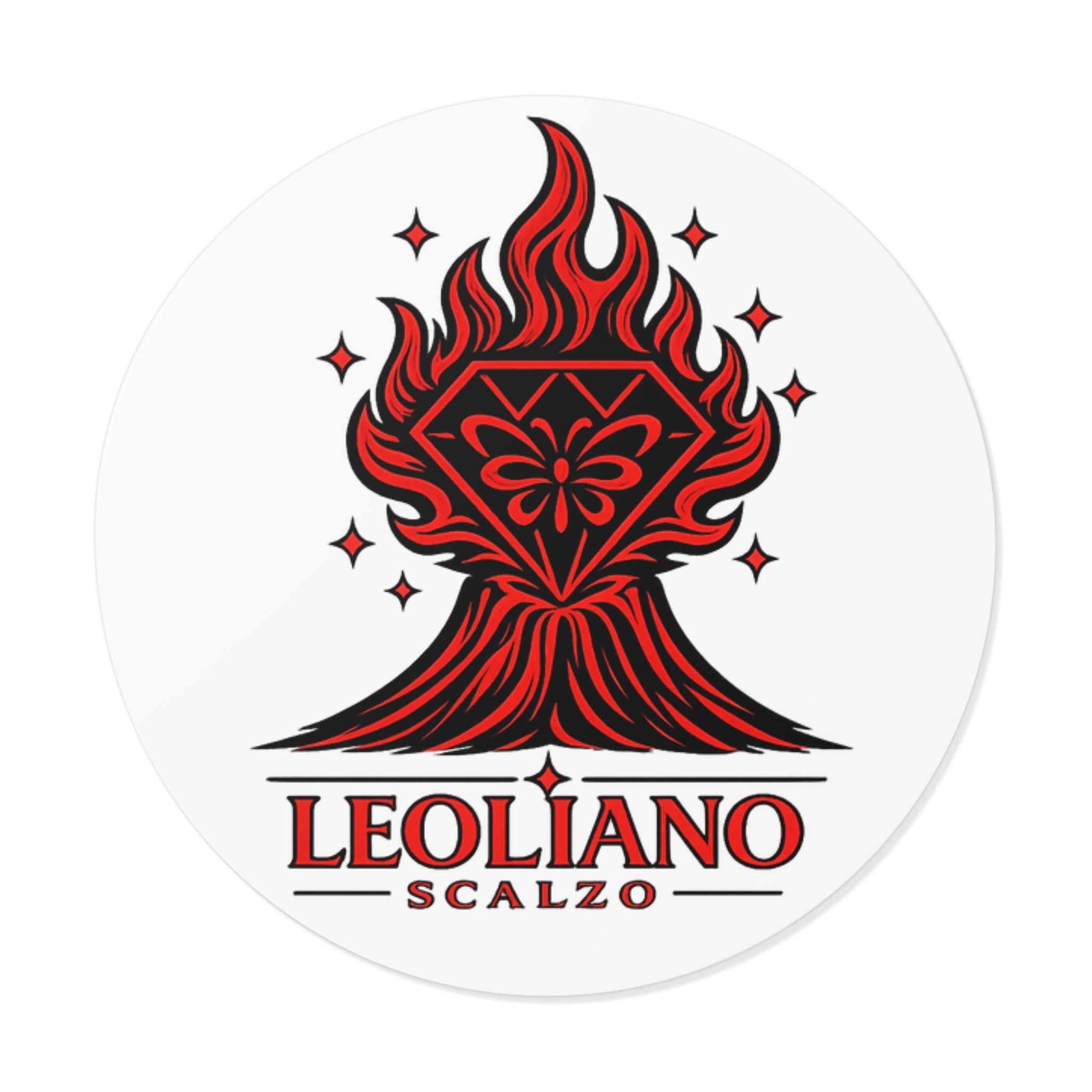 Leoliano Scalzo – Sticker Tondo - Logo Volcano Diamond